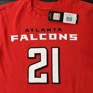 Atlanta Falcons Deion Sanders Jersey Tshirt Youth L Red NWT
